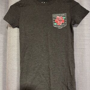 Free State Dark Gray T-Shirt with Floral Design